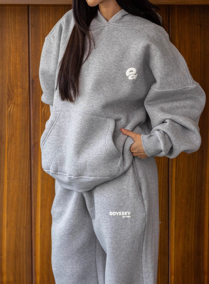 GREY ESSENTIALS HOODIE