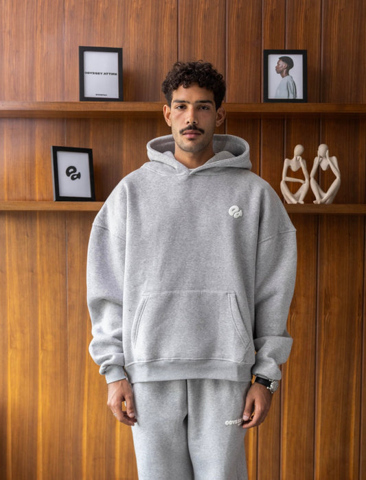 GREY ESSENTIALS HOODIE