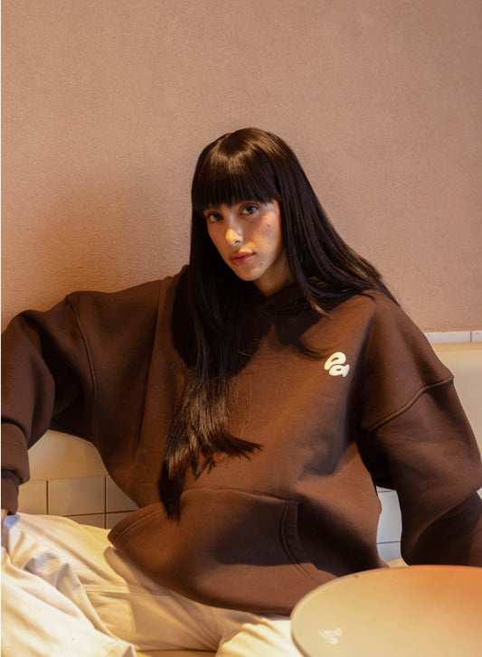 BROWN ESSENTIALS HOODIE